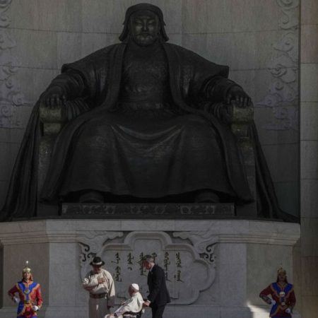 Pope starts Mongolia visit by praising the country’s religious freedom dating back to Genghis Khan